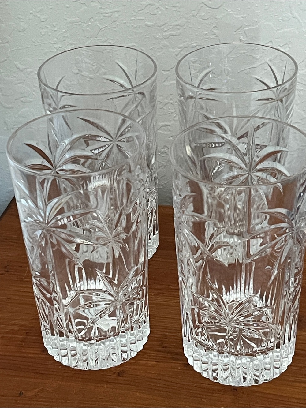 Godinger Palm Trees South Beach Collection Cut Crystal Highball Glasses - 5.5 in